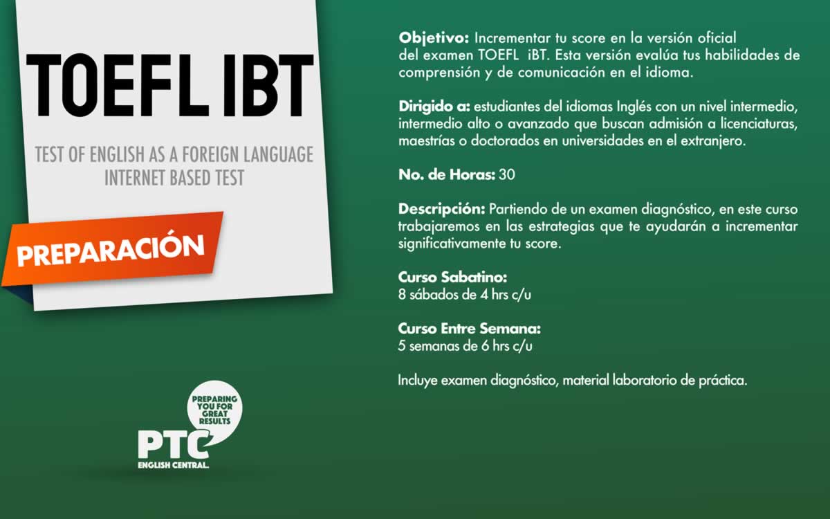 PTC Cursos TOEFL iBT